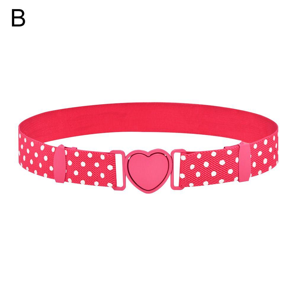 Kids Elastic Belts Girl Stretch Waist Belt Adjustable Heart Belt Uniform Belt for Teen Kids Girls Dresses Belt