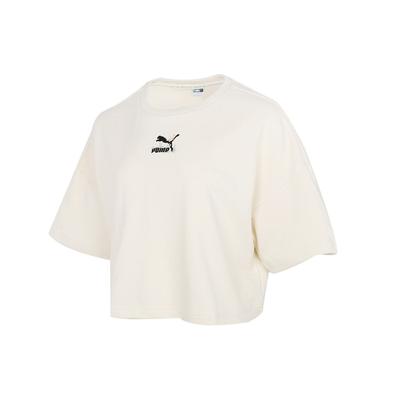 Embroidered Logo Casual Sports Breathable Short Sleeve Round Neck T-Shirt Women Tops Off-White 533212-73