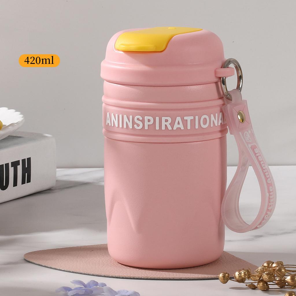 420 ml Kaffee-Thermoskanne mit Strohhalm, tragbare Vakuumflasche aus Edelstahl 316, hält heiß und kalt, isolierte Tassen, Trinkgeschirr, Geschenkverpackung