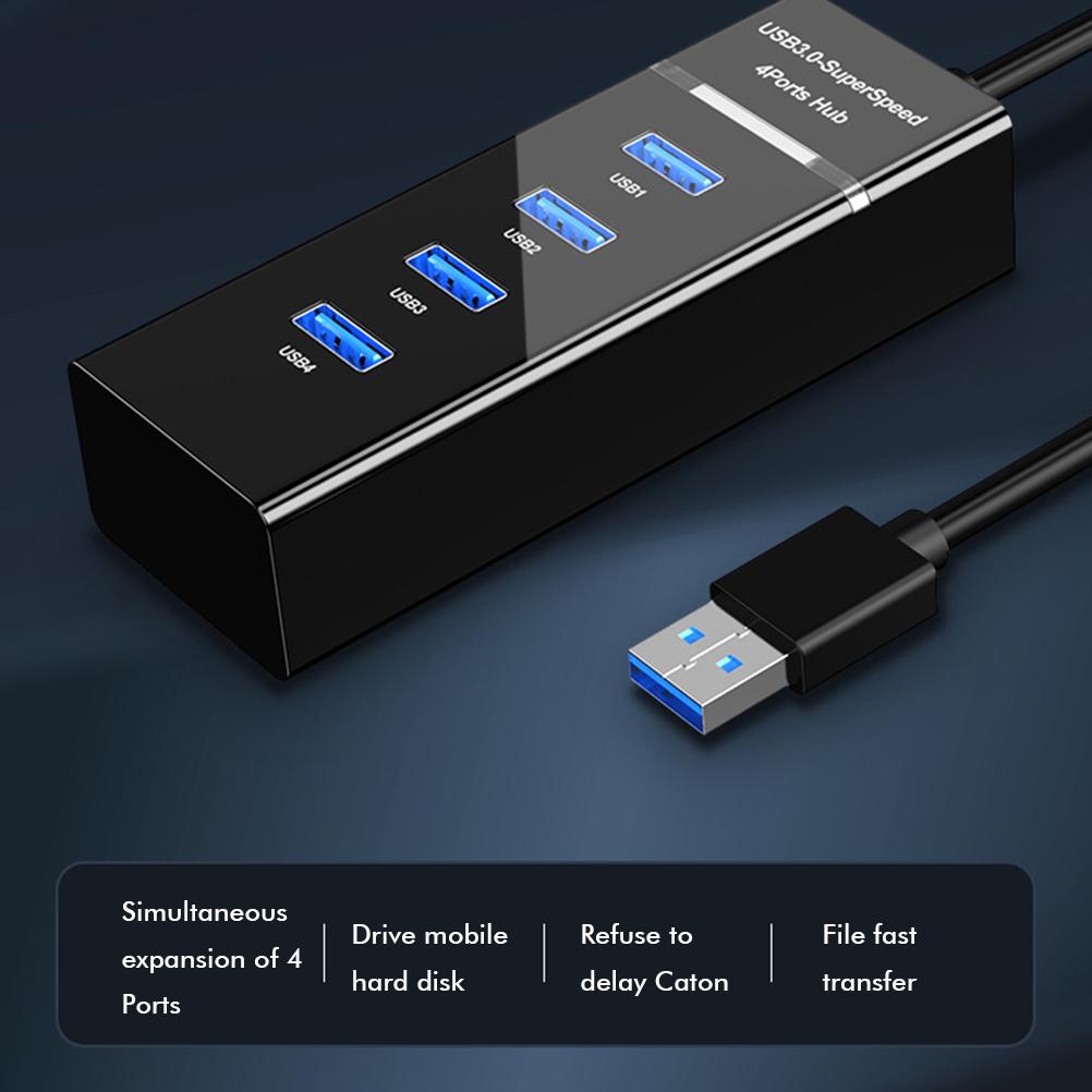 USB 3.0 Hub 4 Port Splitter for Laptop PC White