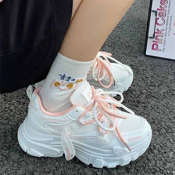 New Spring Autumn Daddy Shoes Women's Trend Versatile Thick Sole Mesh Breathable Casual Sports Shoes Women sneaker