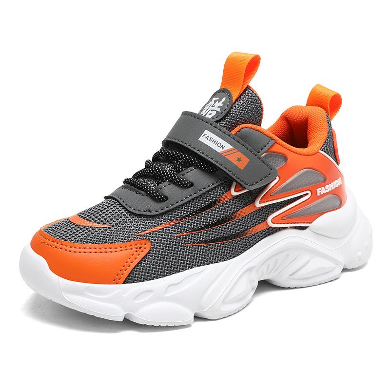 Classmate 2025 New Mesh Breathable Middle and Older Children's Hiking Shoes Lightweight Velcro Boys and Girls Elementary School Running Shoes