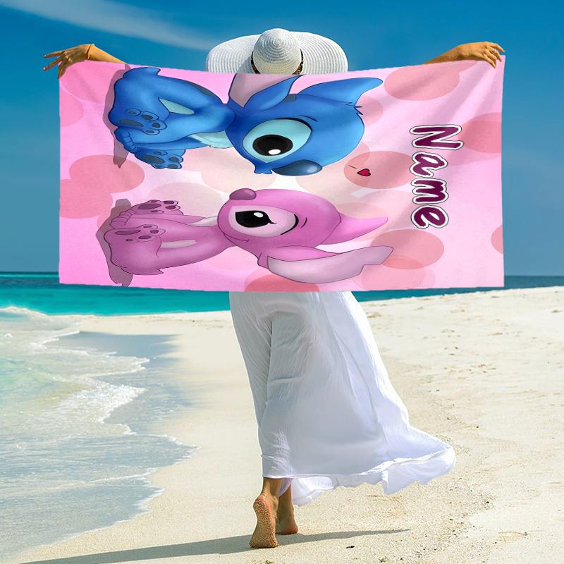 Personalized Stitch Bubble Fantasy Art Beach Towel Microfiber Beach Towel Thin Absorbent for Beach Swimming Yoga Bath Sports. 0910296