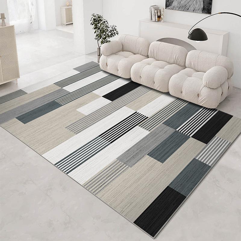 Modern Geometric Living Room Carpet, Simple Sofa Coffee Table Pad, Bedroom Closet Large Area Carpet, Home Decoration