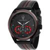 Orologio da uomo Traguardo in pelle nera al quarzo R8871612023