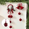 Nordic Flocked Bells Christmas Ornament Christmas Ball Hanging Pendant Christmas Tree Decorations for Home Decoration