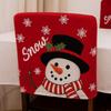Square Removable Christmas Chair Cover Cartoon Snowmen Xmas Dinner Chair Seat Cover Stretch Santa Claus Seat Protector Kitchen