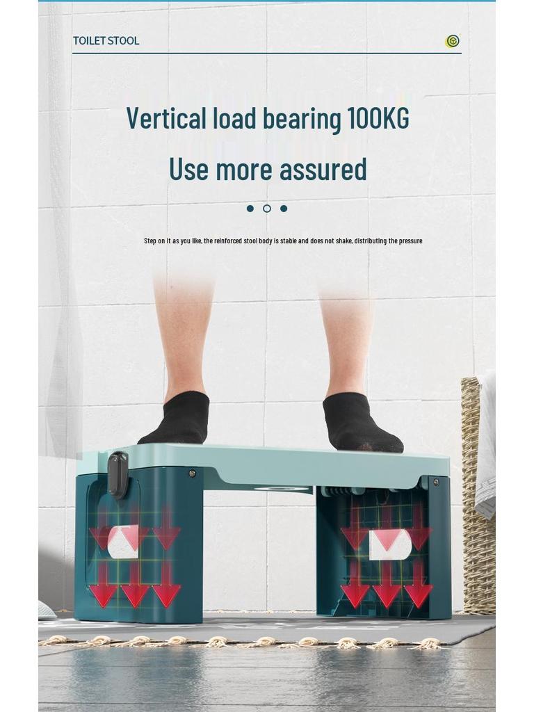 Foldable Toilet Footrest Stool for Elderly and Pregnant Users