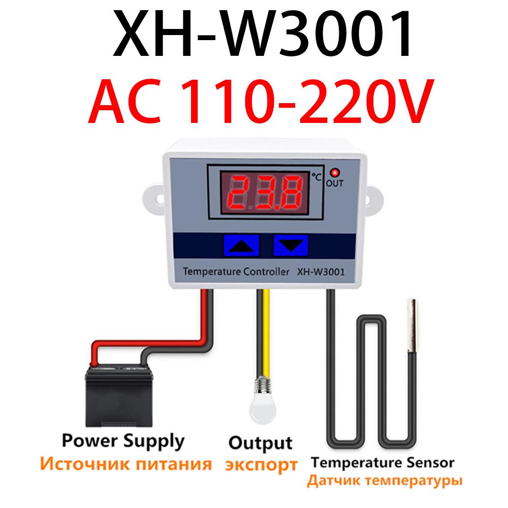 W3001 W3002 12V 24V 110V 220V LED Digital Temperature Controller Thermostat Thermometer Incubator Fridge Heating Cooling Heater