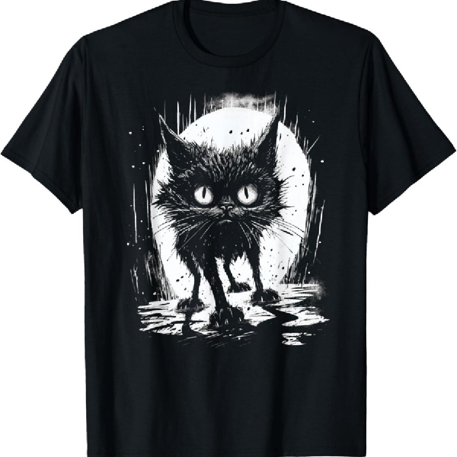 

Cute Black Cat Stalks The Night T-Shirt S
