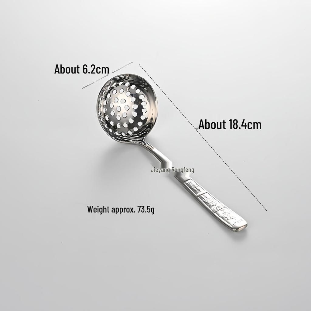 304 Stainless Steel Hammered Texture Soup Ladle - Long Handle for Hotel or Home Use