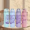1PC Behind The Scenes Great Things Quote 750ml Color Plastic Sports Water Bottle Leakproof Flip Straw Lid Suitable for Sports Office Home Use