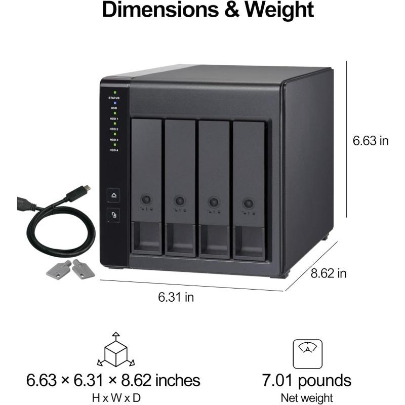 NEW TR-004 4 Bay USB Type-C Direct Attached Storage (DAS) With Hardware RAID (Diskless)