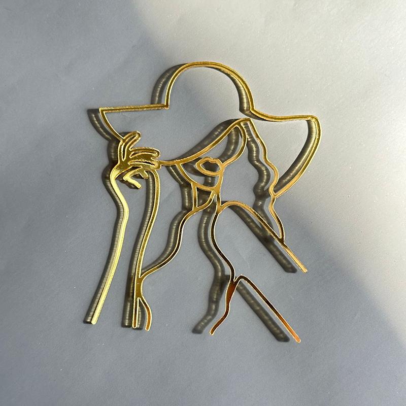 

1 шт. Простые линии Женское лицо Акриловые украшения для торта Свадебный фестиваль Вечеринка