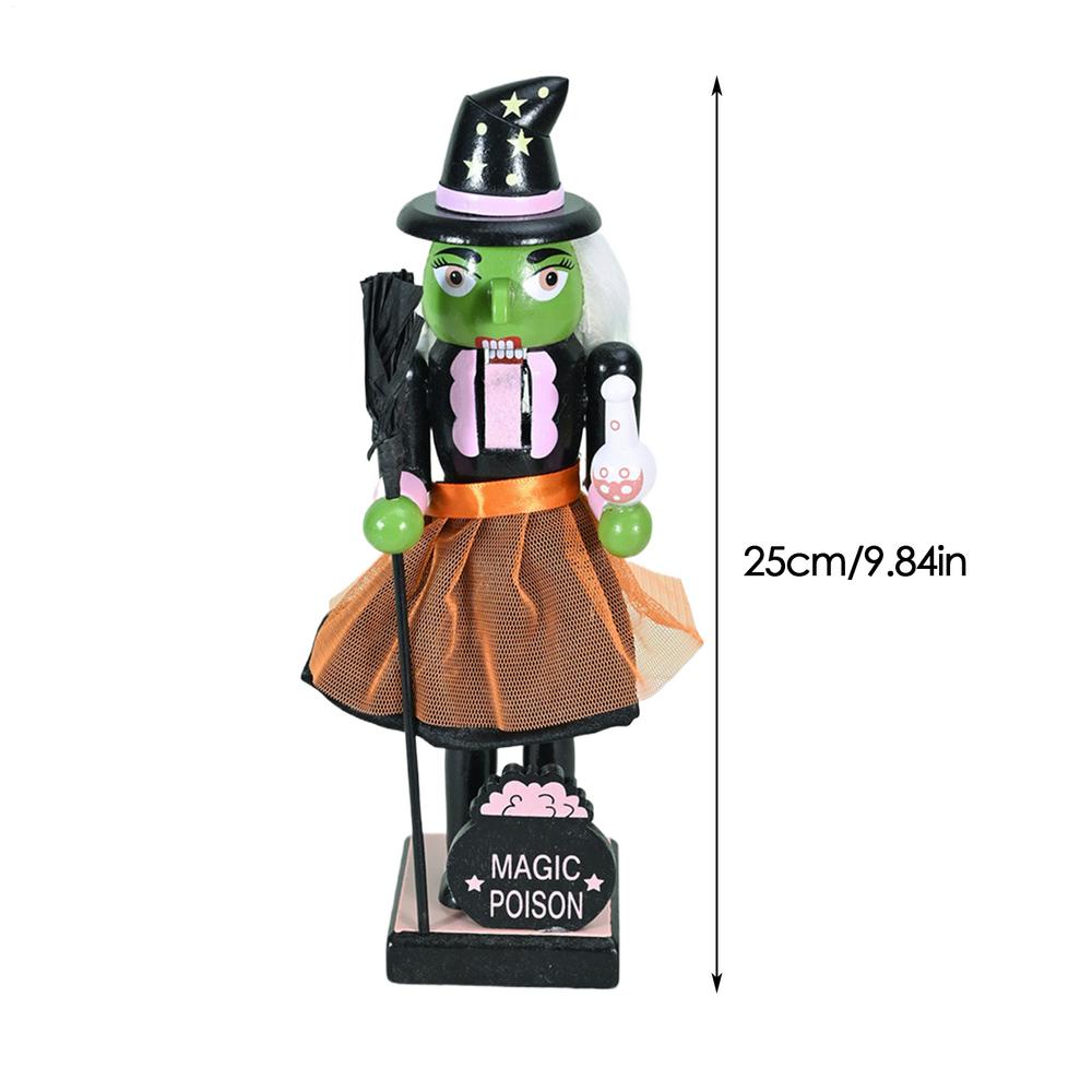 Halloween Nutcracker Wooden Nutcracker Figures Holiday Decor Halloween Figurine Goody Bag Fillers for Home Display Shelf Party