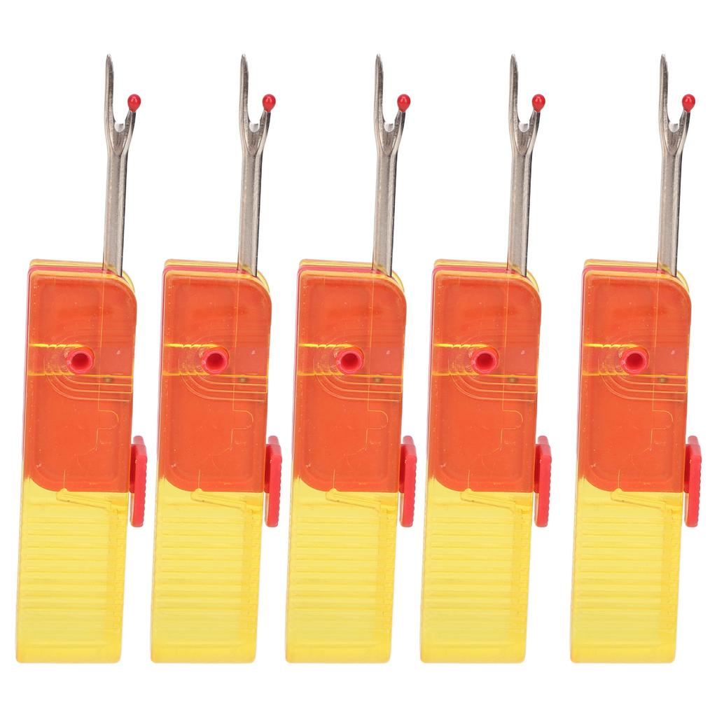 5pcs Folding Seam Rippers Steel Portable Thread Remover Seam Rippers Tool with Clear Hat for Sewing Crafting Yellow