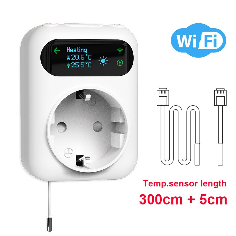 WiFi Tuya Socket Thermostat Plug 220V Digital Temperature Controller Remote Timer Switch Cooling Heating Outlet Alexa Google