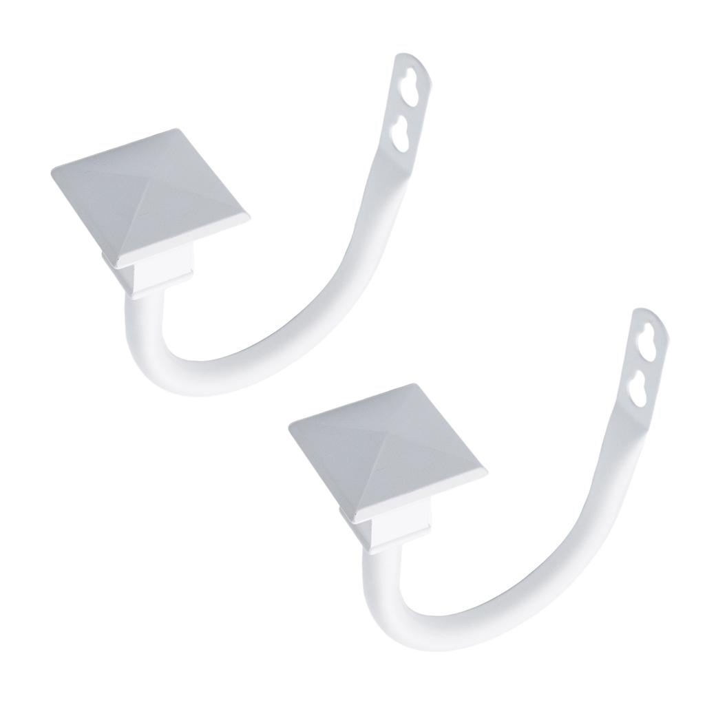 1 Pair(2 ) Curtain Tieback Metal Drapery Hold Back Hooks Stylish , White