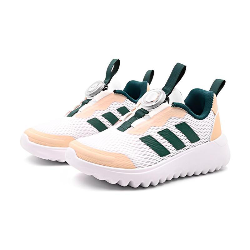Adidas ActiveFlex BOA 3.0 Abrasion Resistant Breathable Low Top Kids' Running Shoes Beige White Green Kids' Sneakers IG0587