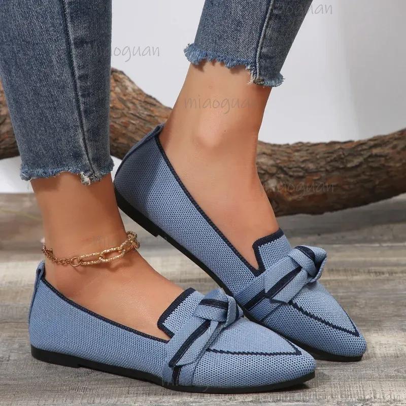 Fashion Women Flats Breathable Comfortable Fashion Solid Color Flat Shoes Size36 43 Casual Pointed Toe Loafers Women Zapatos De Mujer