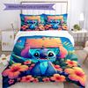 3pcs Stitch Bedding Set Duvet Cover Closure Includes 1 Duvet Cover & 2 Pillowcases, Soft and Comfortable for All Seasons.