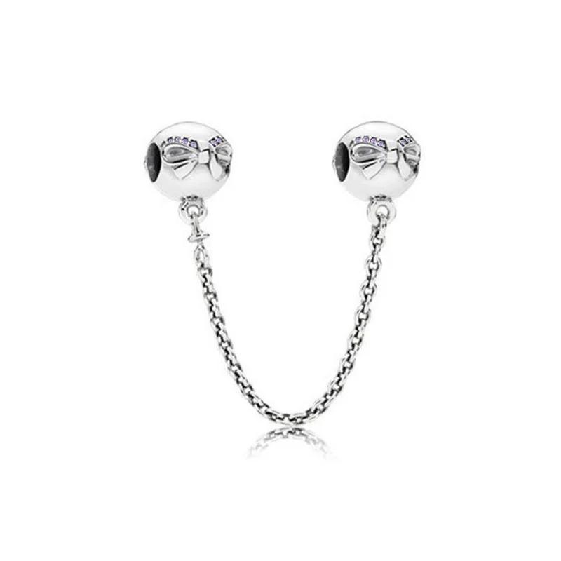 New 925 Silver Butterfly Stars & Moon Sunflower Safety Chains Spacer Beads Charms Fit Original Bracelets DIY Jewelry