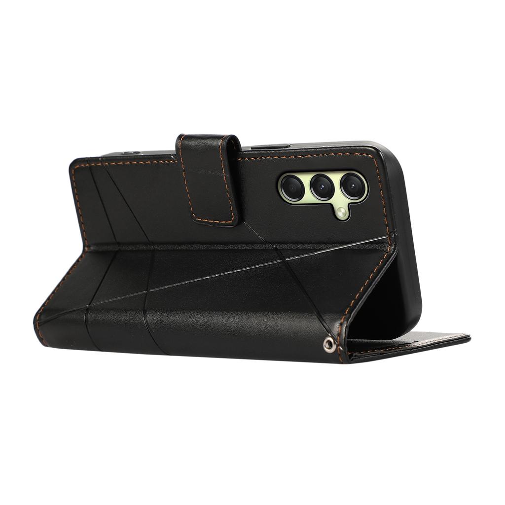 DF-06 Handyhülle für Samsung Galaxy A36 5G mit Linienprägung Leder Wallet Cover