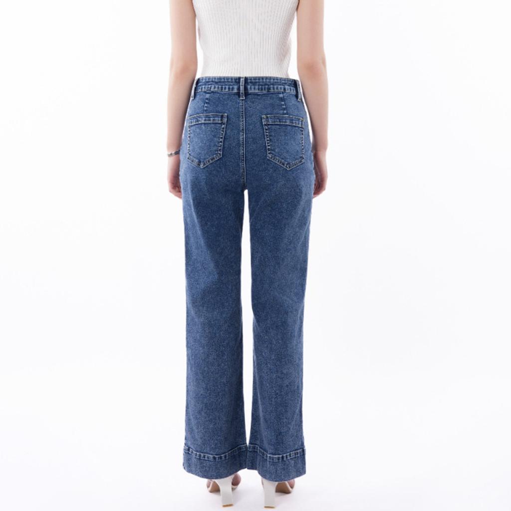 Women's European And American Style Fashionable And Versatile High Waist Wide Leg Jeans