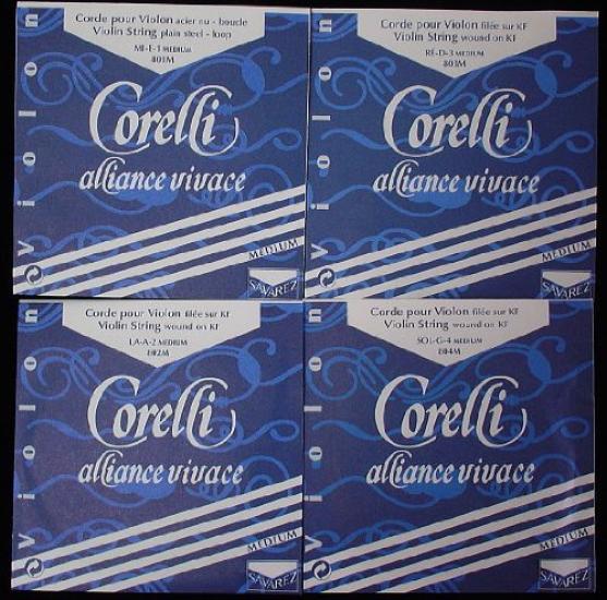 Violin Strings Corelli Alliance Savalas Size Set 3/4-4/4 4-string