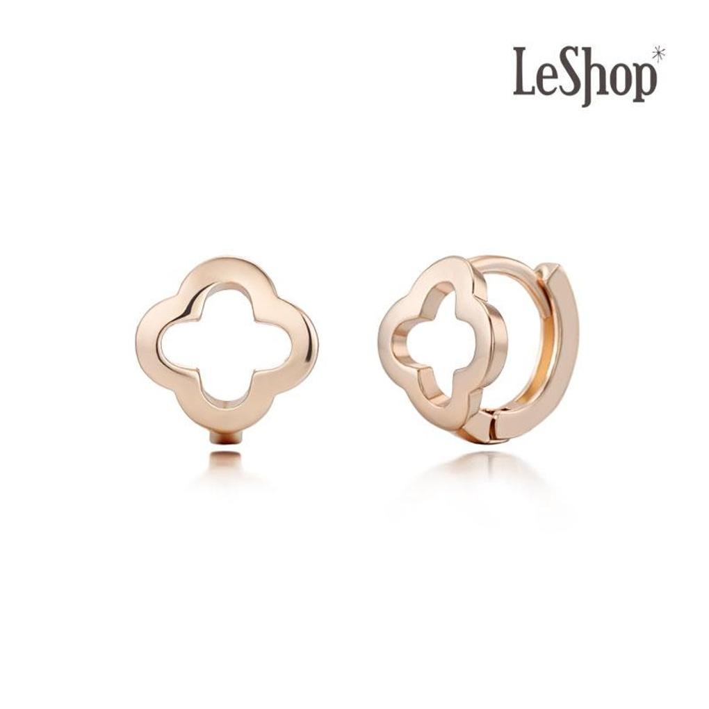 

[LsSHOP] 14K Trifoy Simple One-Touch Earrings (Gold Plated)_LJ5097BRE rose gold