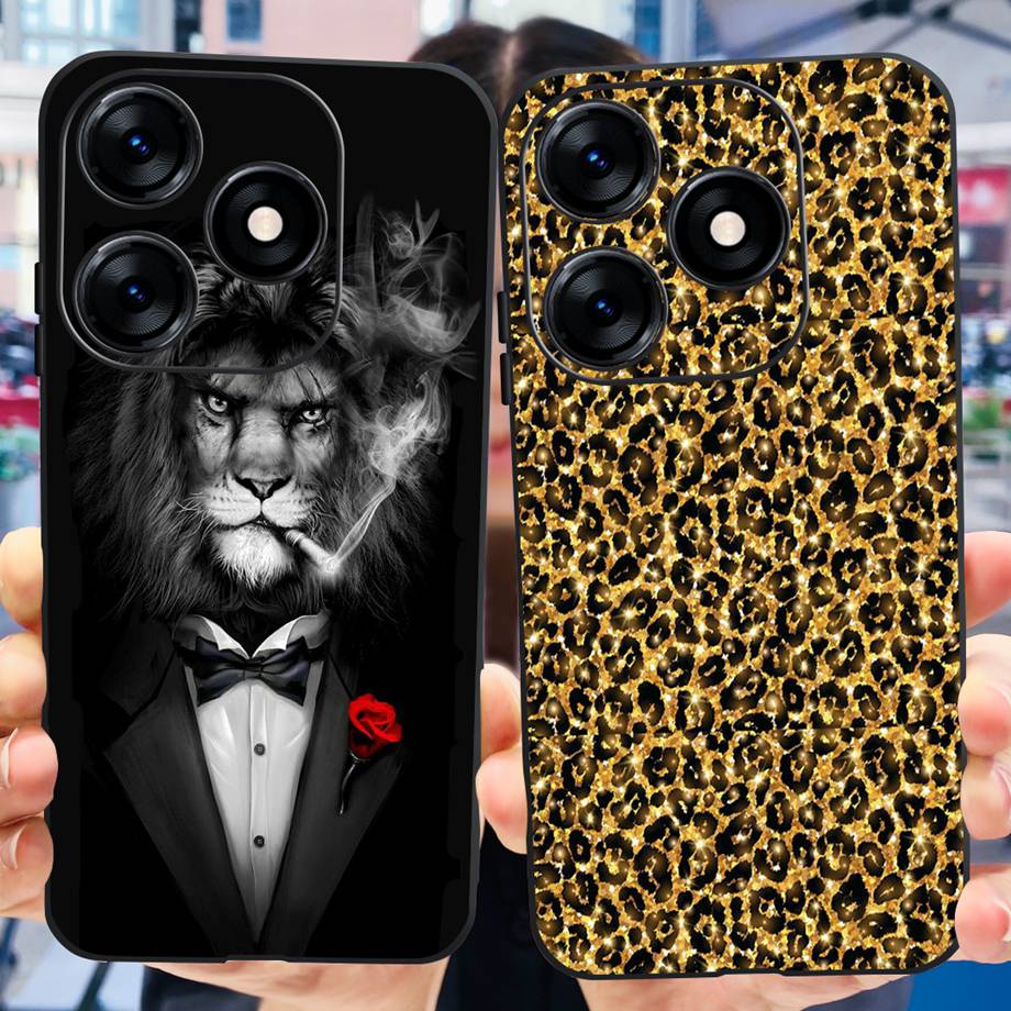 Lovely Luxury Phone Case For Tecno Spark 10 Pro / Spark10 10C 4G Fashion Soft Matte Silicone Back Cover Cartoon Dinosaur Cat Bag