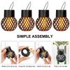 4 PCS Solar Hanging Light Waterproof LED Solar Light with Flickering Flame Solar Lantern with Hook for Garden Yard Patio
