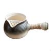 Ceramic Teapot Porcelain Tea Pot Maker Kettle with Rope Wrapped Handle for Household