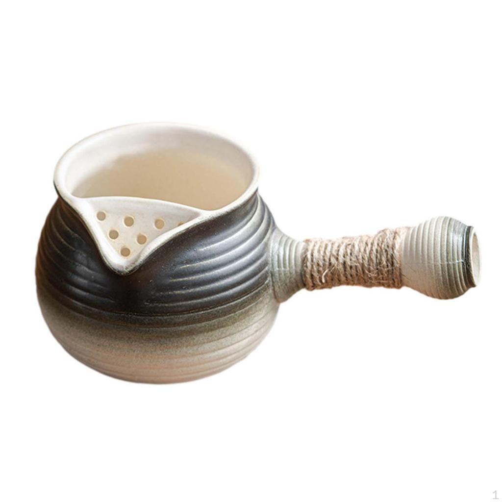 Ceramic Teapot Porcelain Tea Pot Maker Kettle with Rope Wrapped Handle for Household