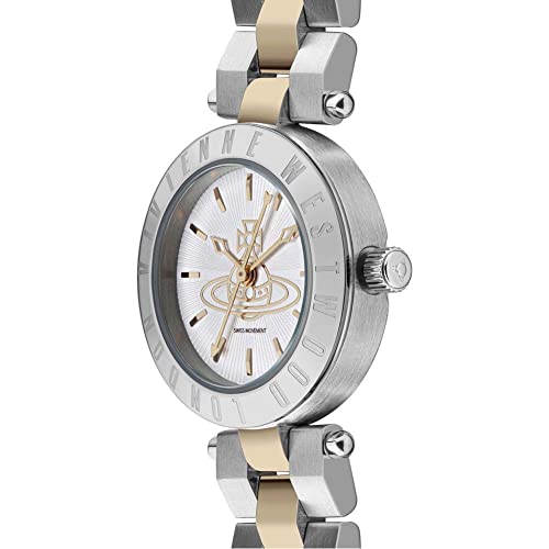 Authorized Distributor: Vivienne Westwood Women's Westbourne Orb Watch VV092SLSG with Silver Dial and Two-Tone Stainless Steel Bracelet