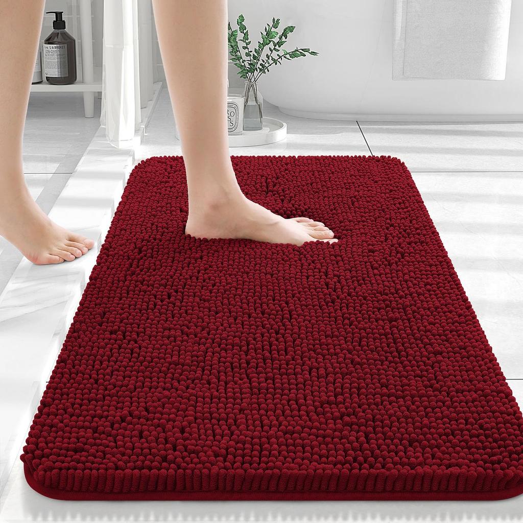 Homaxy Chenille Plain Hairy TPR Material Door Mat Indoor Non Slip Door Mat Dirt Trap Absorbent Mat Absorbs Water Bathroom Mat