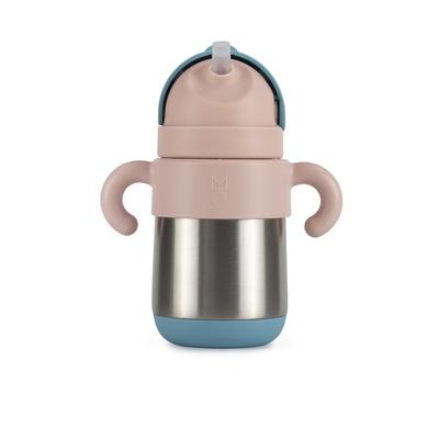 Thermos Bébé Melloware avec Paille en Acier Inoxydable, 270 ml, Gobelet à Paille Isotherme, pour Tout-Petits, Garçons et Filles, Rose Mat, Cadeau Bébé
