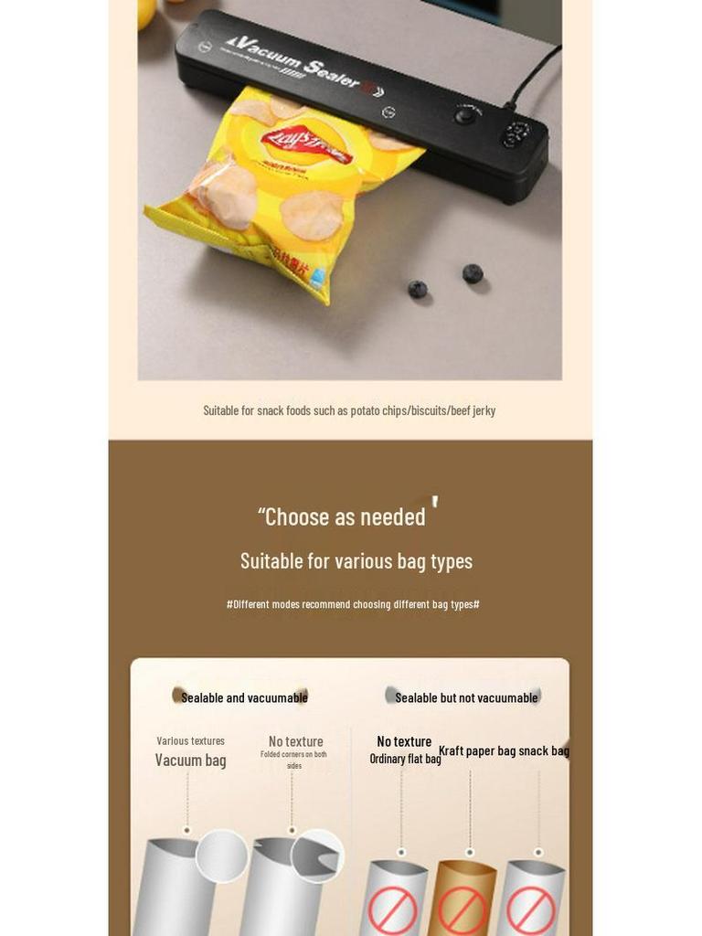 Mutfak İçin Taşınabilir Mini Otomatik Vakum Mühürleyici