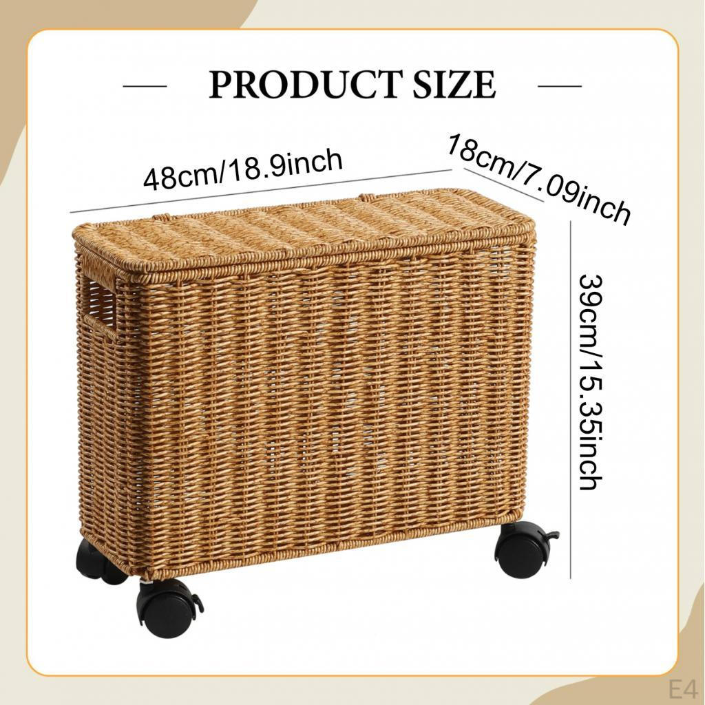 Cesto Contenitore Stretto con Manico Organizer Multiuso per Oggetti Vari Porta Riviste per Cucina