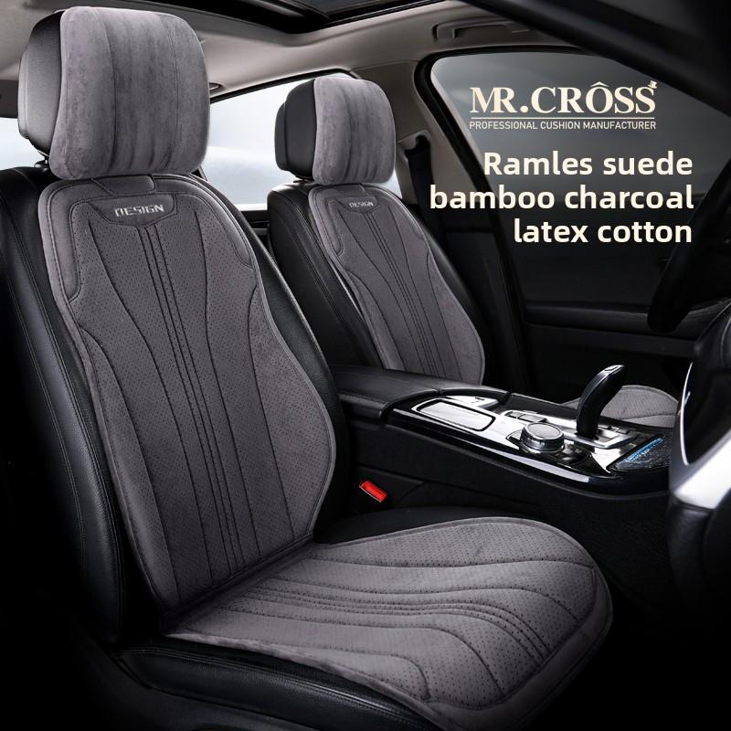 High Quality Suede Universal All Seasons Car Seat Cover Perforated Breathable Anti-Slip Luxury Car Suede Seat Cover With Pillow