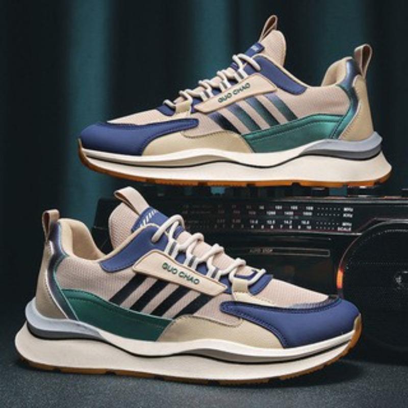 Men's sports shoes spring new running shoes fashion men's casual trendy shoes men's flying woven breathable casual men's shoes