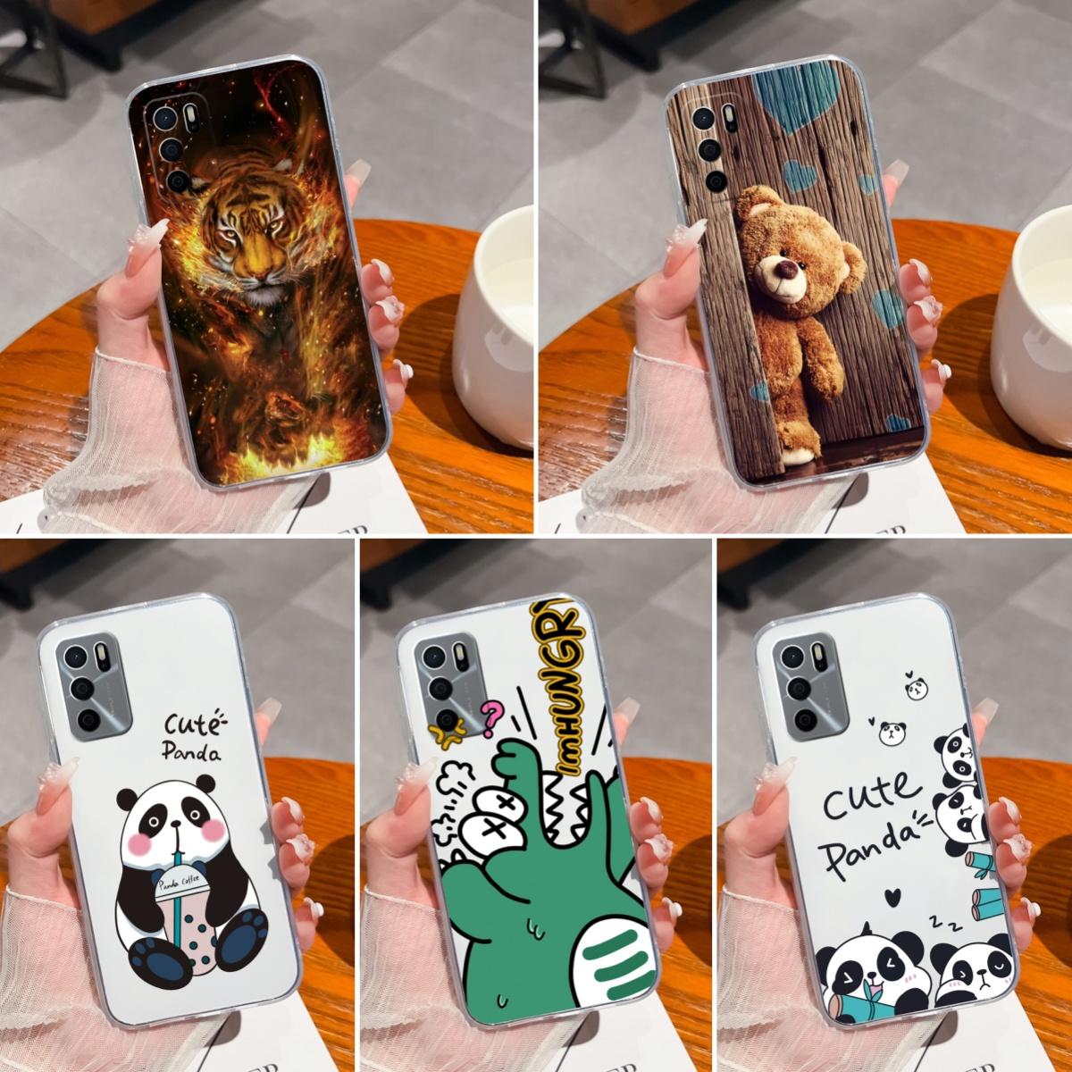 

Чехол для Oppo A17 A15 A15S A16 A16S A35 A58 A17K Задняя крышка с рисунком тигра, мягкий, ультратонкий, прозрачный, силиконовый, противоударный корпус для Oppo Capa OPPO A16 / /A16S