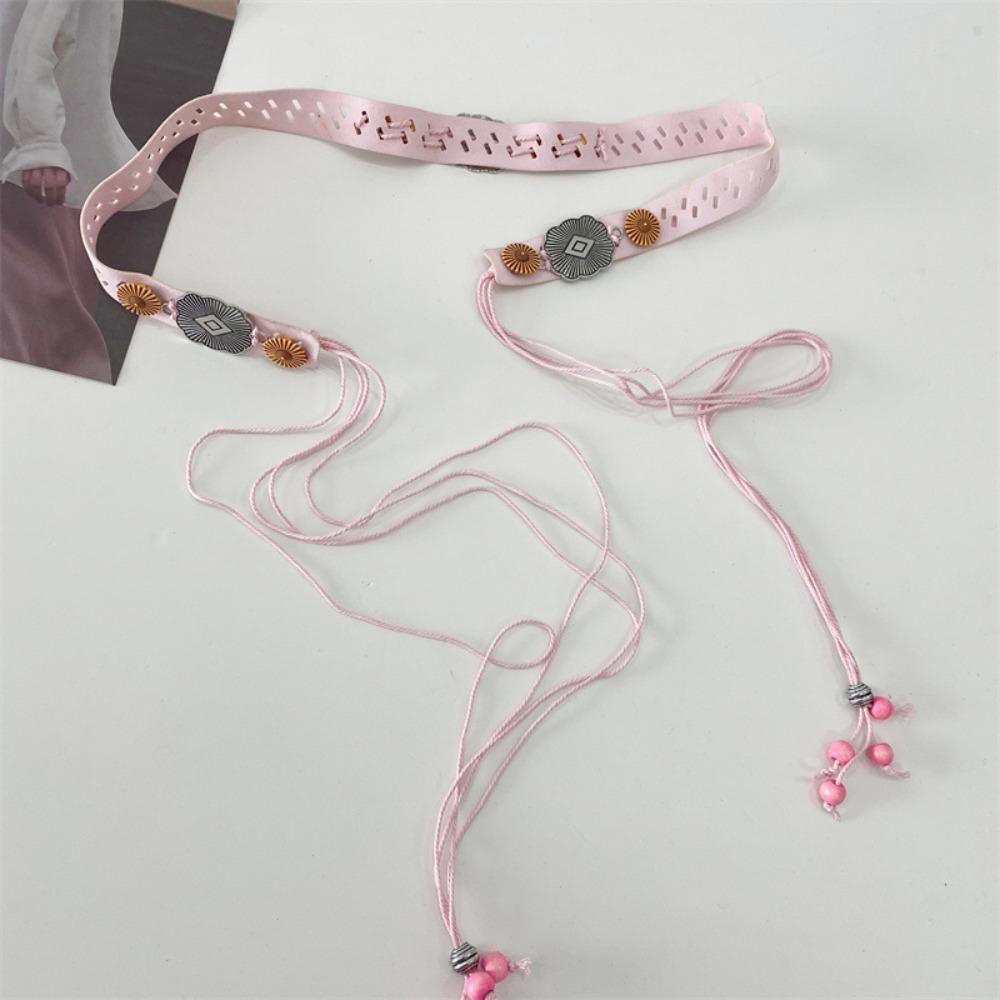 Wax Line Ethnic Style Belt Flower Women Woven Belt Elegant Bohemian Style Waist Chain  Female/Girls