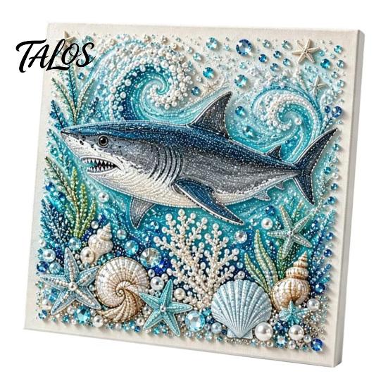 DIY Faux Pearl Painting Kit Ocean Kit, Marine Life 3D Art Coastal Wall Decor Sea Turtle Fish Picture Craft Set for Adults, Home Beach House