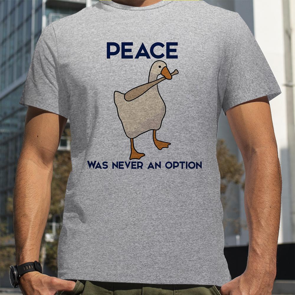 Peace Was Never An Option Print T-Shirt Summer Men Street Hip Hop Punk Style Boy Loose Oversized Casual Fashion Tees
