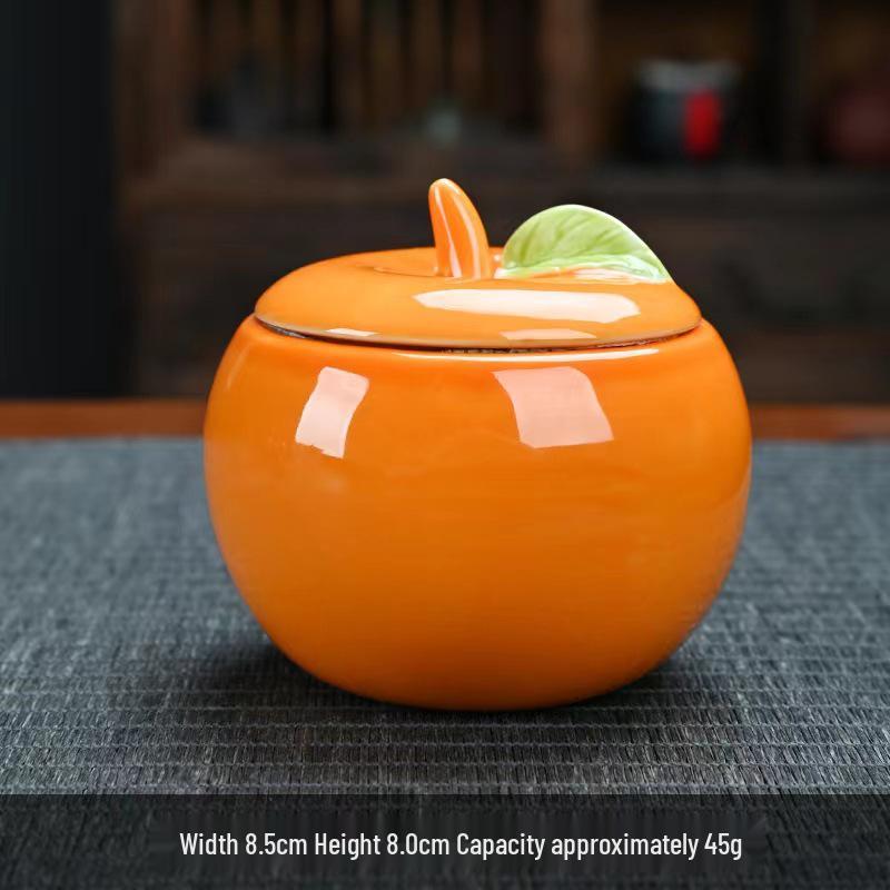 Persimmon Tea Scented Ceramic Candy Jar and Candle Holder