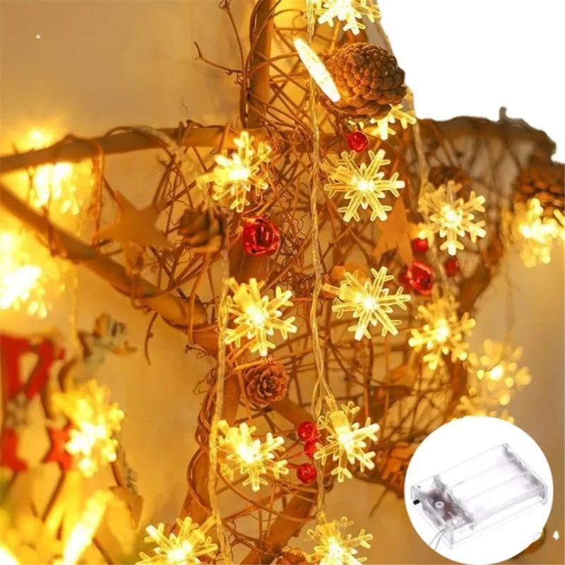 Snowflake LED String Fairy Light Garland Home Christmas Lights Wedding Decor Christmas Decor for Home Navidad Party Decoration
