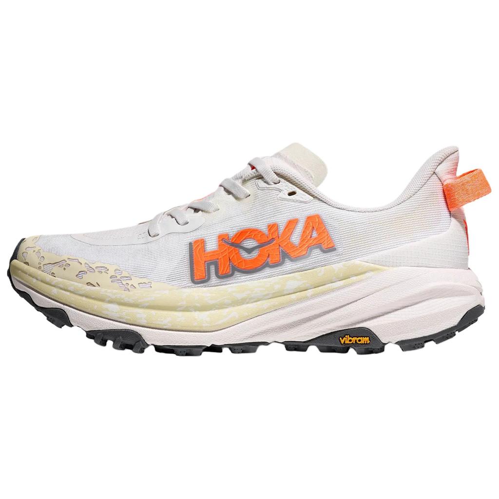 Hoka One One Speedgoat 6 Comfortable Soft Trail Running Shoes Women Sneakers White Orange 1147811-WNG