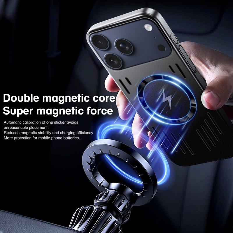 For Magsafe Heat Dissipation Phone Case for IPhone 17 Air 16 15 14 13 12 Pro Max Magnetic Wireless Charge Hard Shockproof Cover