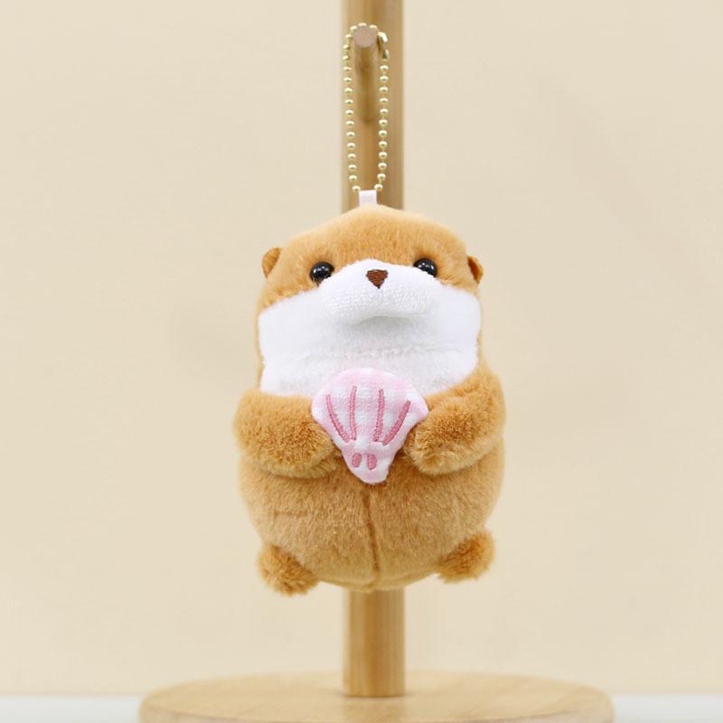 Adorable Plush Seal Keychain Soft Plush Toy Cute Marine Animal Bag Charm Gray Seal